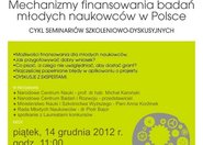Ogólnopolski projekt „Mechanizmy finansowania badań młodych naukowców w Polsce